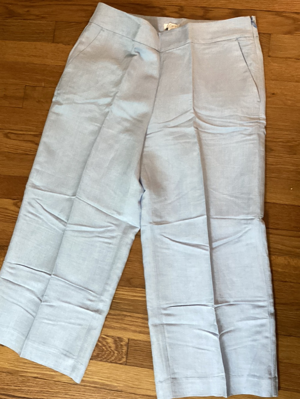LOFT Pale Blue Casual Linen Trousers
